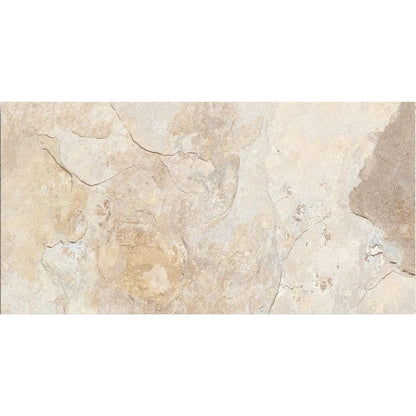 Ardesia Almond 32x62.5cm riven slate effect porcelain tile face detail