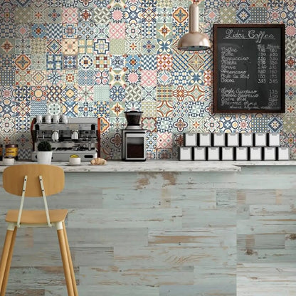 Rustic Taco Heritage Mix 16.5 x 16.5cm patterned porcelain tiles in a room setting