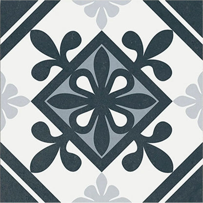 Rustic Taco Heritage Black patterned porcelain tile face detail