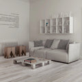Vancouver Blanco wood effect porcelain tile room setting