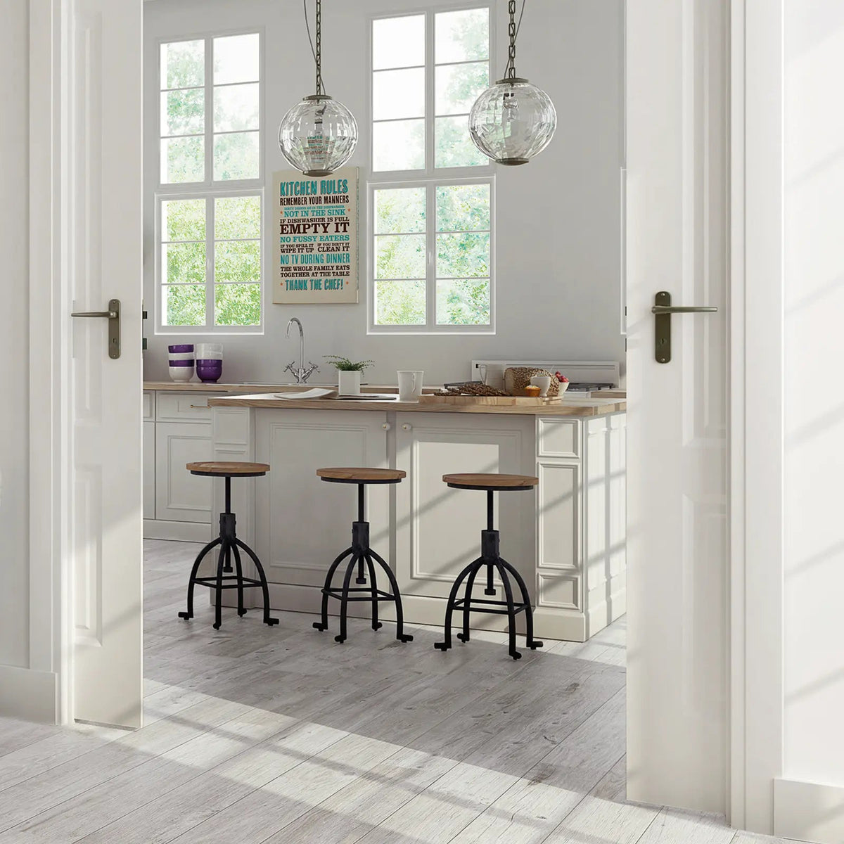 Vancouver Blanco 15 x 90cm porcelain wood effect tile room setting