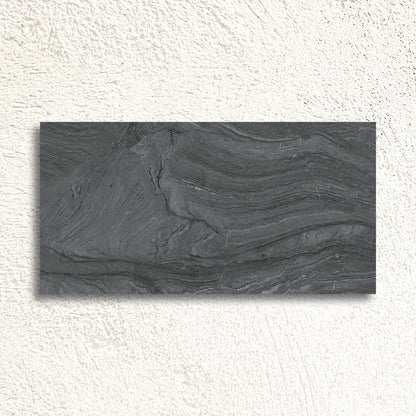 Varana Marengo 32 x 62.5cm black porcelain stone effect tile face