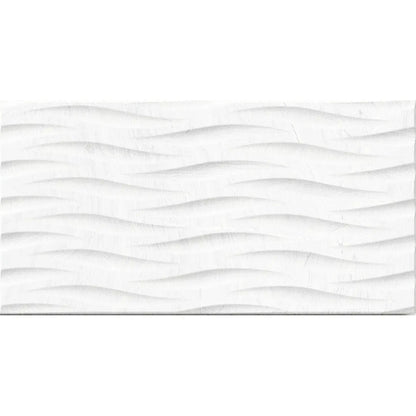 Varana Blanco Deco 32 x 62.5cm white porcelain stone effect decor tile face