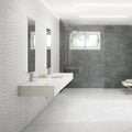 Varana Blanco Deco 32 x 62.5cm white porcelain stone effect decor tile room setting