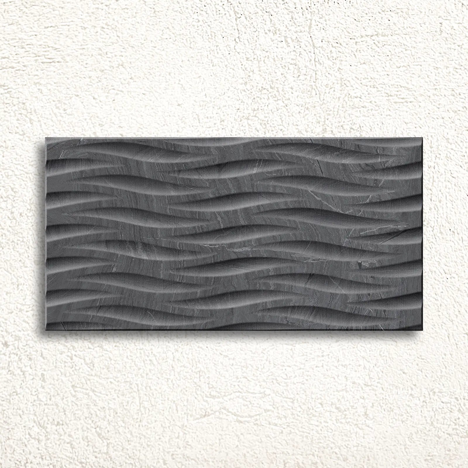 Varana Marengo Deco 32 x 62.5cm black porcelain stone effect decor tile face