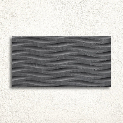 Varana Marengo Deco 32 x 62.5cm black porcelain stone effect decor tile face