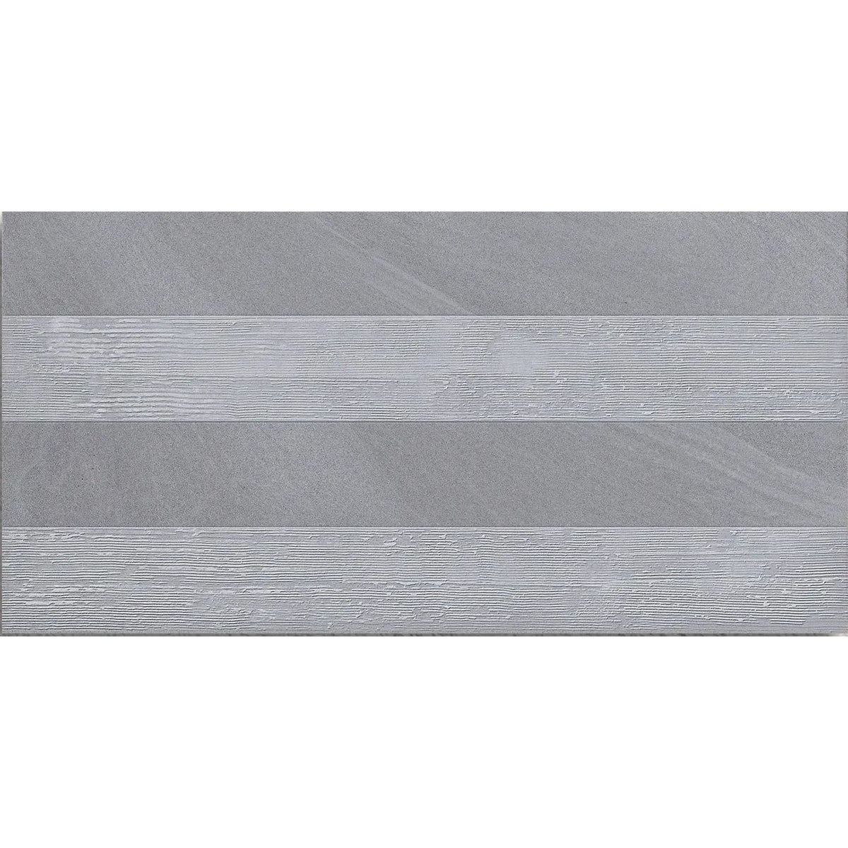 Austral Gris Decor 32 x 62.5cm glazed porcelain stone effect feature tile face