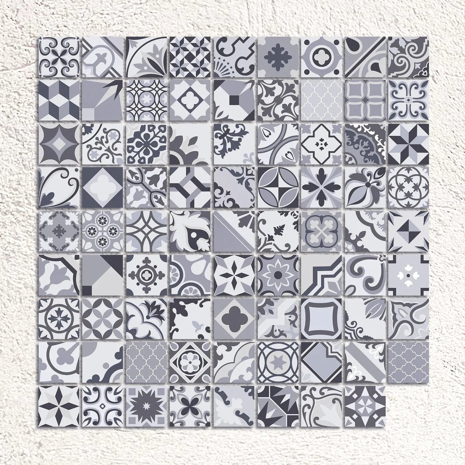Lumier Taco Black 16.5 x 16.5cm matt porcelain tile pattern detail