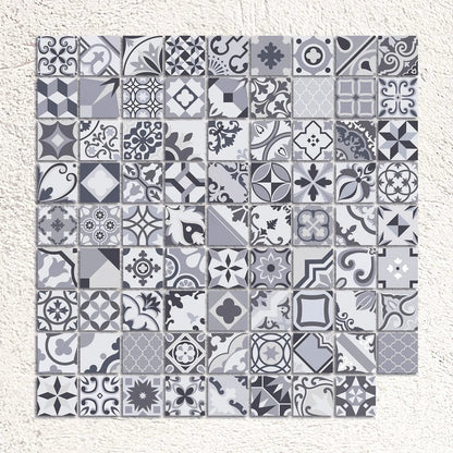 Lumier Taco Black 16.5 x 16.5cm matt porcelain tile pattern detail