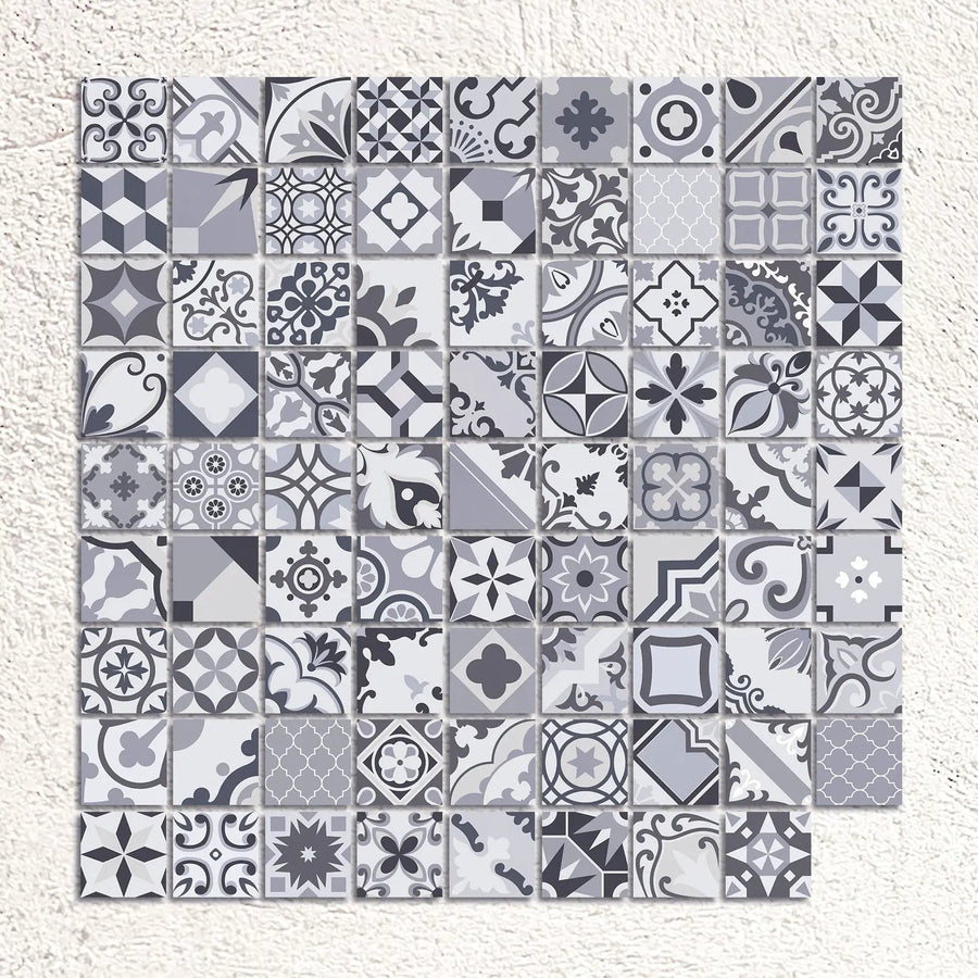 Lumier Taco Black 16.5 x 16.5cm matt porcelain tile pattern detail