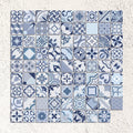Lumier Taco Blue 16.5 x 16.5cm matt porcelain tile pattern detail