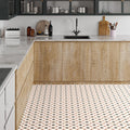 Grace Beige Taco 16.5 x 16.5cm glazed porcelain patterned tile room setting