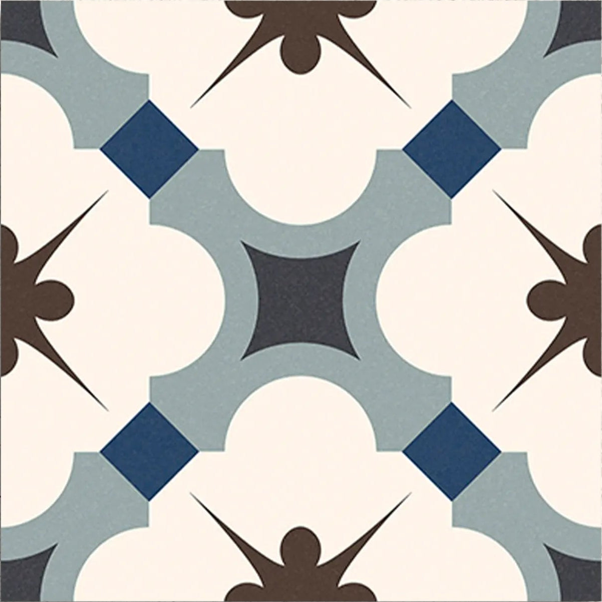 Grace Blue Taco 16.5 x 16.5cm glazed porcelain patterned tile face