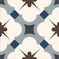 Grace Blue Taco 16.5 x 16.5cm glazed porcelain patterned tile face
