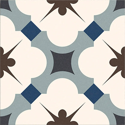 Grace Blue Taco 16.5 x 16.5cm glazed porcelain patterned tile face