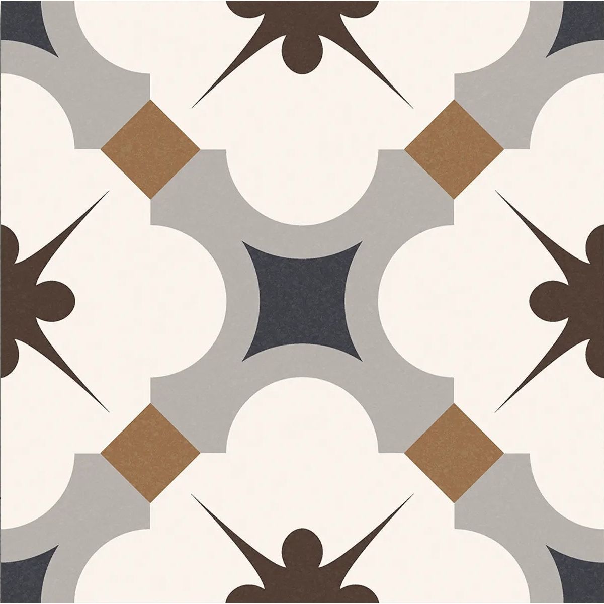 Grace Grey Taco 16.5 x 16.5cm glazed porcelain patterned tile face