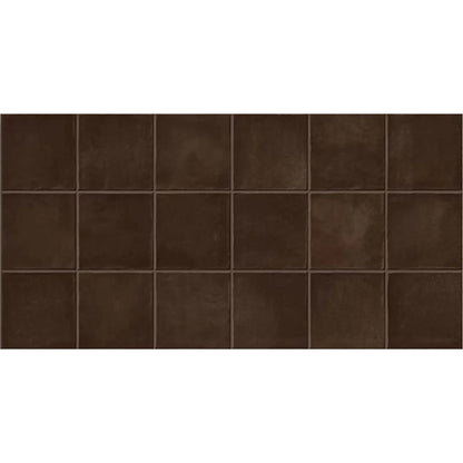 Dakota Chocolate gloss porcelain zellige-style wall tile, 32 x 62.5cm, tile face