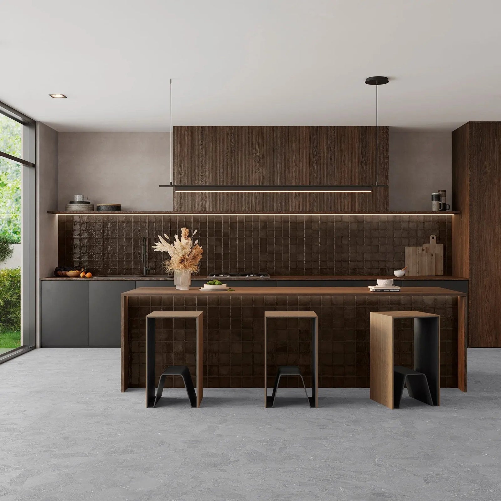 Dakota Chocolate 32 x 62.5cm Porcelain Tile – close-up detail