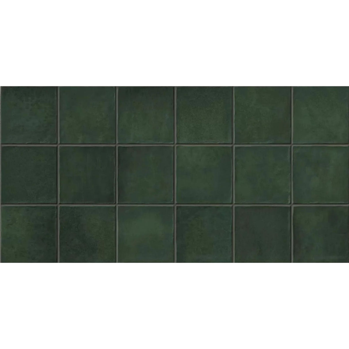 Dakota Ivy gloss porcelain zellige-style wall tile, 32 x 62.5cm, tile face