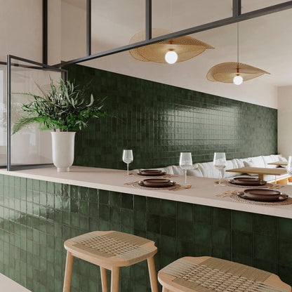 Dakota Ivy gloss wall tiles close-up room detail