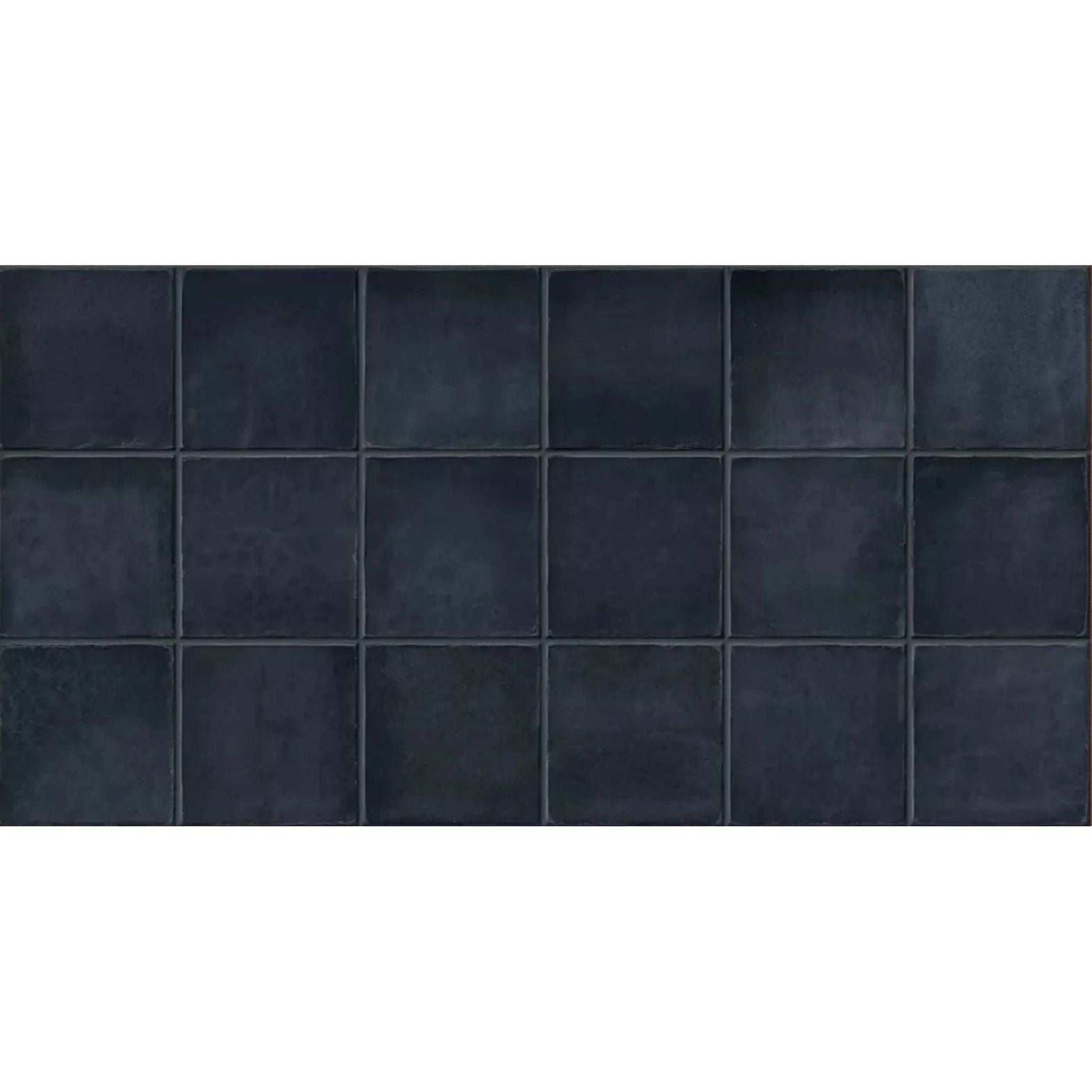 Dakota Bilberry gloss porcelain zellige-style wall tile, 32 x 62.5cm, tile face