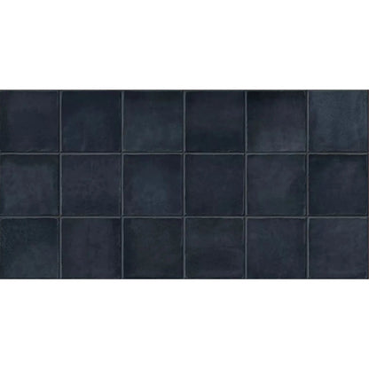 Dakota Bilberry gloss porcelain zellige-style wall tile, 32 x 62.5cm, tile face