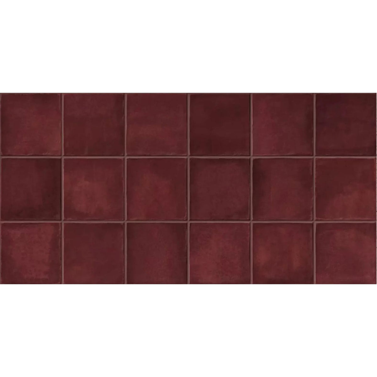 Dakota Port gloss porcelain zellige-style wall tile, 32 x 62.5cm, tile face