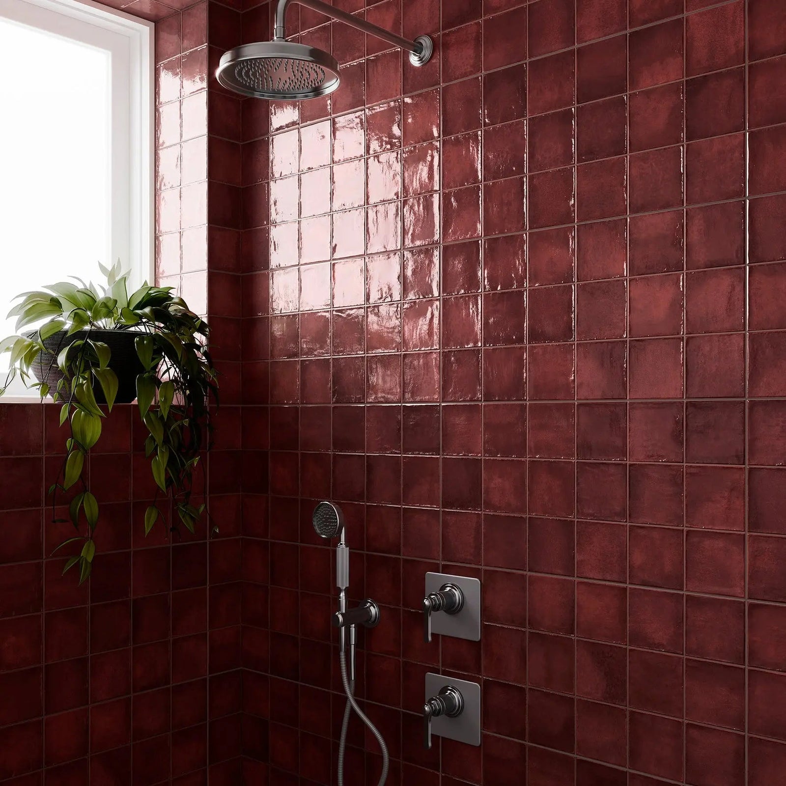 Dakota Port 32 x 62.5cm Porcelain Tile in a bathroom setting