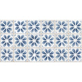 Dakota Flora Ice patterned gloss porcelain wall tile, 32 x 62.5cm, tile face