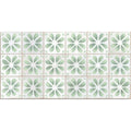 Dakota Flora Peppermint patterned gloss porcelain wall tile, 32 x 62.5cm, tile face