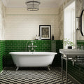 Windsor Balmoral Green 7.5 x 15cm ceramic gloss metro tile room setting