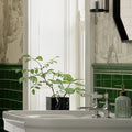 Windsor Balmoral Green 7.5 x 15cm ceramic gloss metro tile room setting