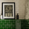 Windsor Balmoral Green 7.5 x 15cm ceramic gloss metro tile room setting