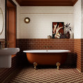 Windsor Osborne Caramel 7.5 x 15cm ceramic gloss metro tile room setting