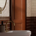 Windsor Osborne Caramel 7.5 x 15cm ceramic gloss metro tile room setting