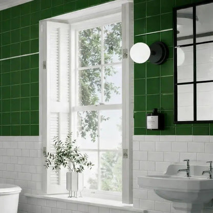 Windsor Balmoral Green 15 x 15cm ceramic tile room setting