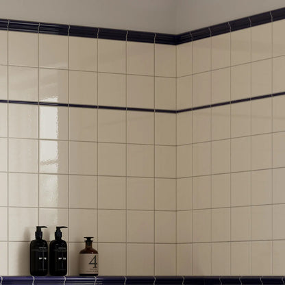 Windsor Kensington Blue Pencil 1 x 15cm ceramic trim tile room setting