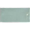 Remy Sage green gloss brick wall tile face detail
