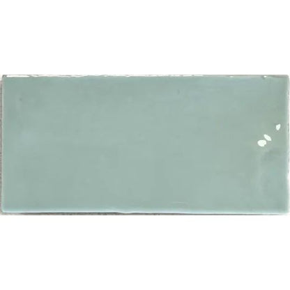 Remy Sage green gloss brick wall tile face detail