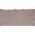 Remy Thistle lilac gloss brick wall tile face detail