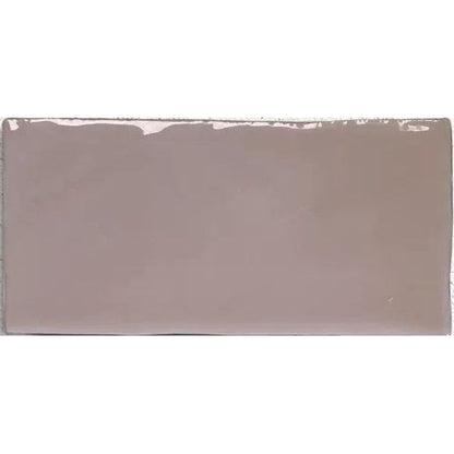 Remy Thistle lilac gloss brick wall tile face detail