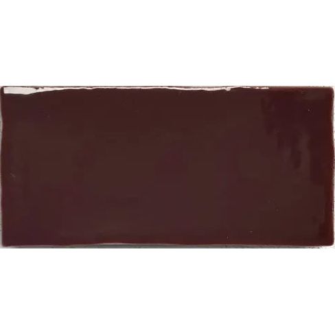 Remy Wine red gloss brick wall tile face detail