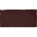 Remy Wine red gloss brick wall tile face detail