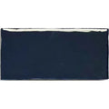 Remy French Navy gloss brick wall tile face detail