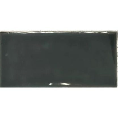 Remy Olive green gloss brick wall tile face detail