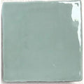 Remy Sage green gloss square wall tile face detail
