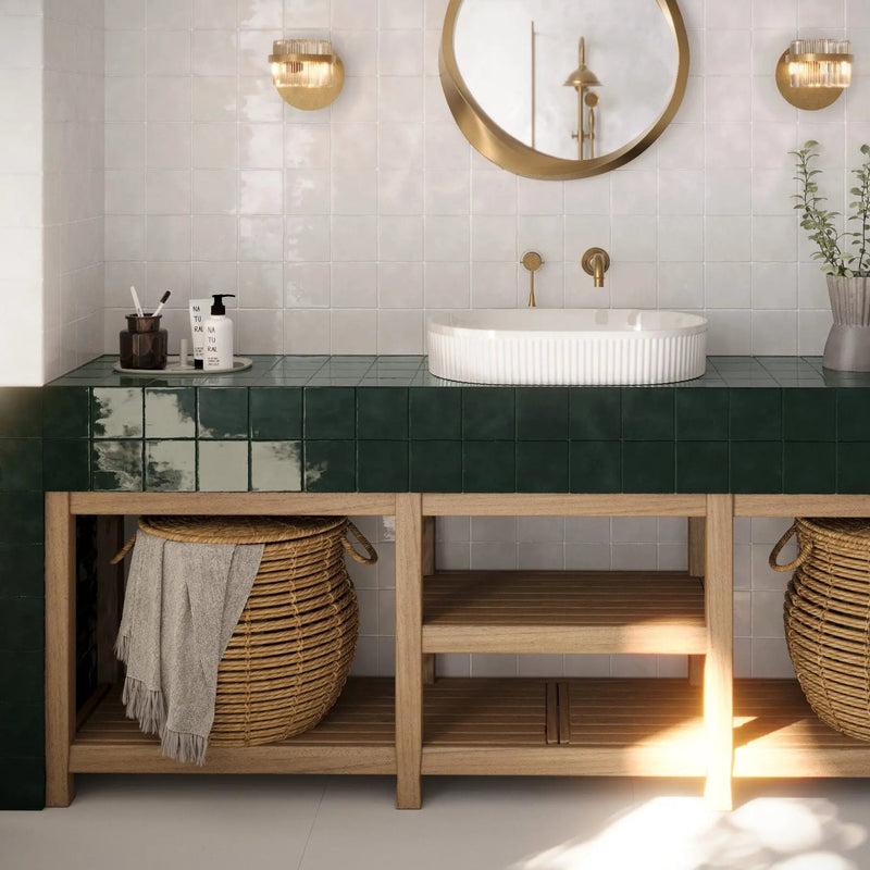 Remy square wall tiles 10 x 10cm shown in a room setting