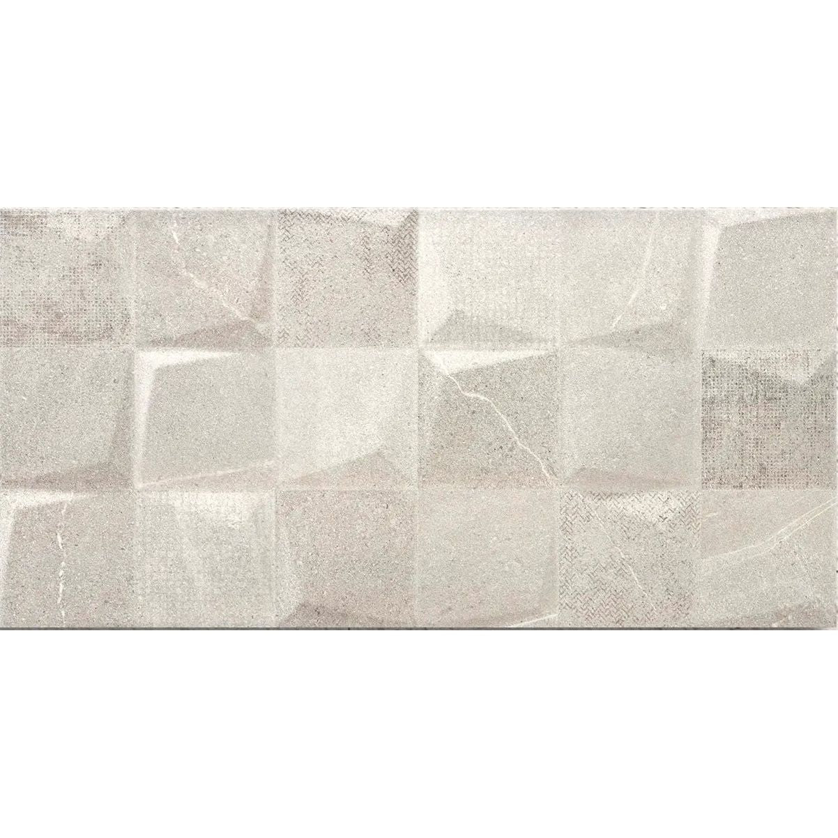Bellevue Grey Light PI Decor 30 x 60cm glazed ceramic stone effect decorative tile face
