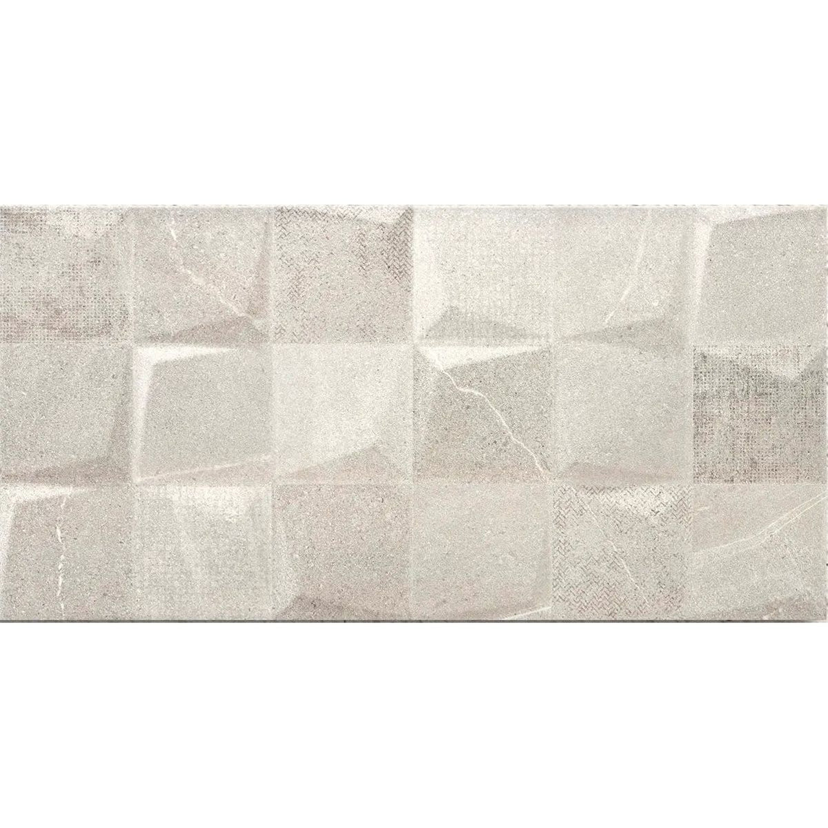 
Bellevue Grey Light PI Decor 30 x 60cm glazed ceramic stone effect decorative tile face