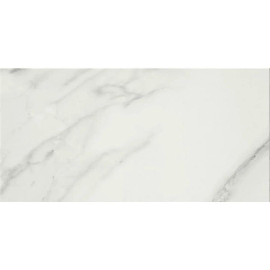 Lumiere White 30 x 60cm glazed ceramic marble effect tile face